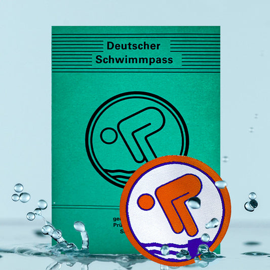 Deutsches Schwimmabzeichen Bronze (Aufbügler) mit Pass