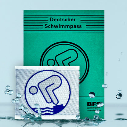 Deutsches Schwimmabzeichen Silber (Aufnäher) mit Pass