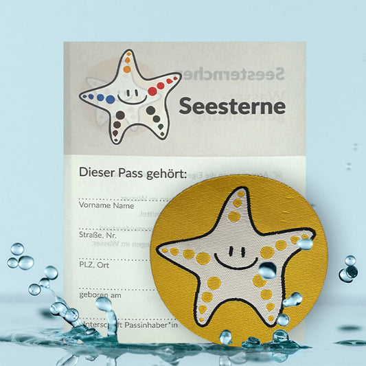 Aufbügel-Stoffabzeichen Easy-on Gelb + Ausweis Seesternchen