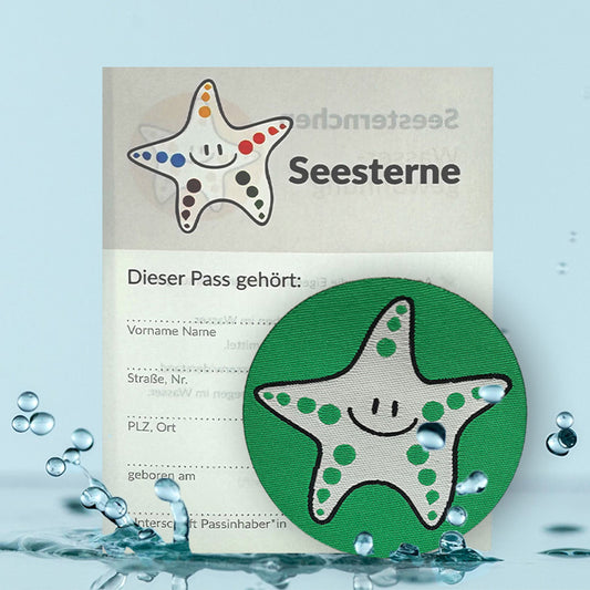 Aufbügel-Stoffabzeichen Easy-on Grün + Ausweis Seesternchen