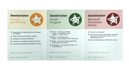 Aufbügel-Stoffabzeichen Easy-on Grün + Ausweis Seesternchen